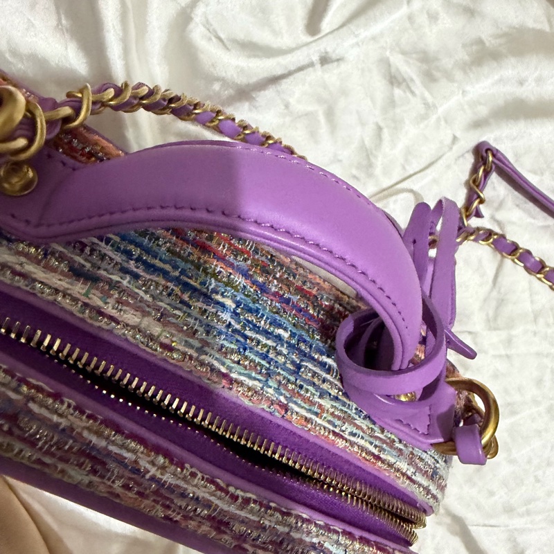 CHANEL 紫色毛呢箱子-13