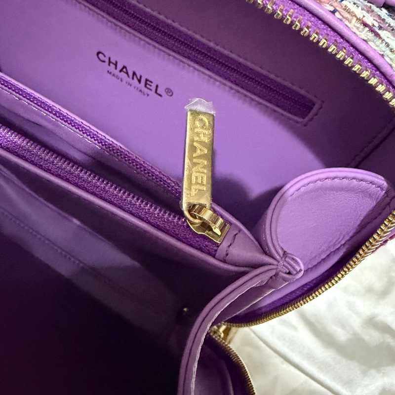 CHANEL 紫色毛呢箱子-18