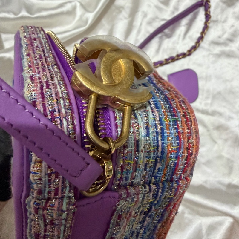 CHANEL 紫色毛呢箱子-21