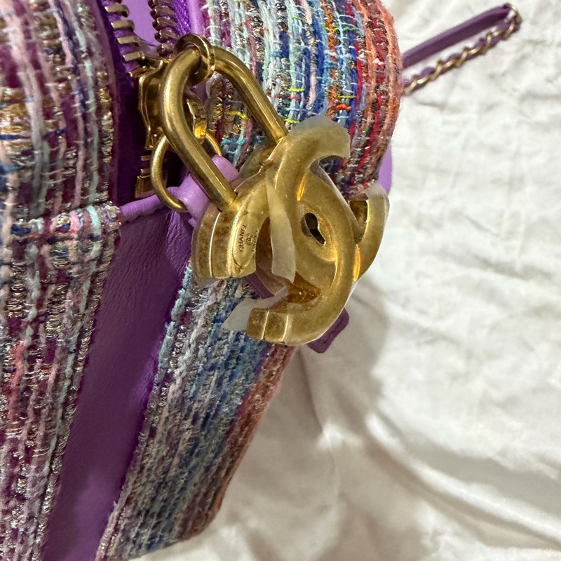 CHANEL 紫色毛呢箱子-22