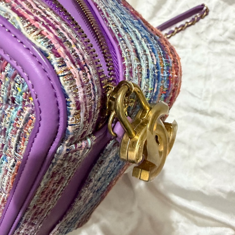 CHANEL 紫色毛呢箱子-23