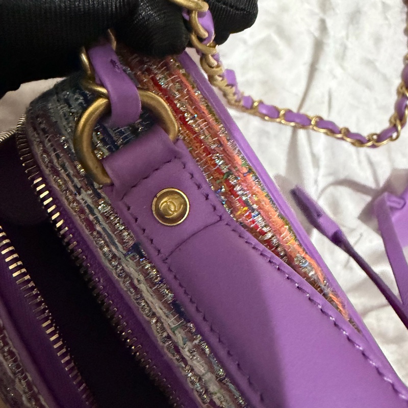 CHANEL 紫色毛呢箱子-27