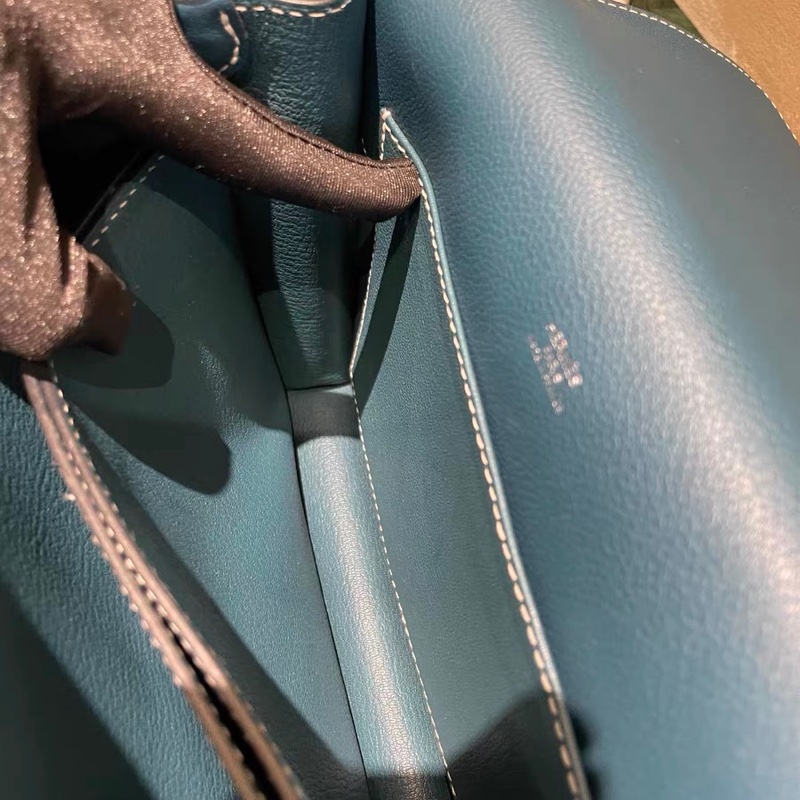 🌈Hermes🩵Roulis 23🩵 藍色銀扣🩵98新🌈Evercolor皮🌟roulis23🌟roulis🌟愛馬仕🌟-6