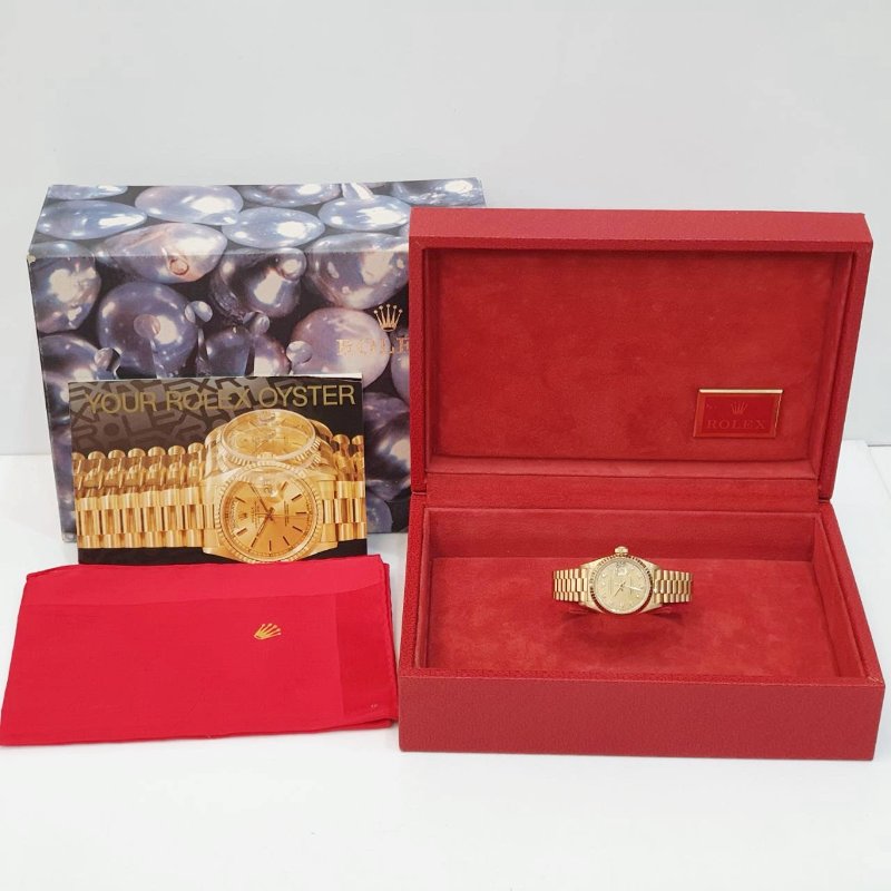 【大眾名錶】ROLEX勞力士 69178 Datejust 18K蠔式女錶 女紅蟳 金色十鑽面盤 大眾名錶B1300-8