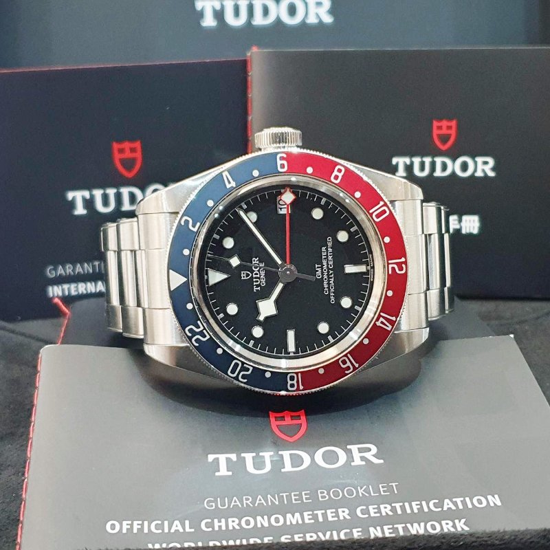 【大眾名錶】TUDOR帝舵 79830RB 2023/10卡 GMT兩地時區 百事圈 黑色面盤 大眾名錶B1301-2