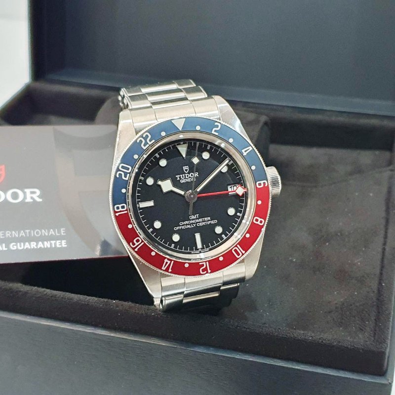 【大眾名錶】TUDOR帝舵 79830RB 2023/10卡 GMT兩地時區 百事圈 黑色面盤 大眾名錶B1301-3