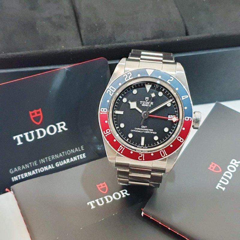 【大眾名錶】TUDOR帝舵 79830RB 2023/10卡 GMT兩地時區 百事圈 黑色面盤 大眾名錶B1301-4