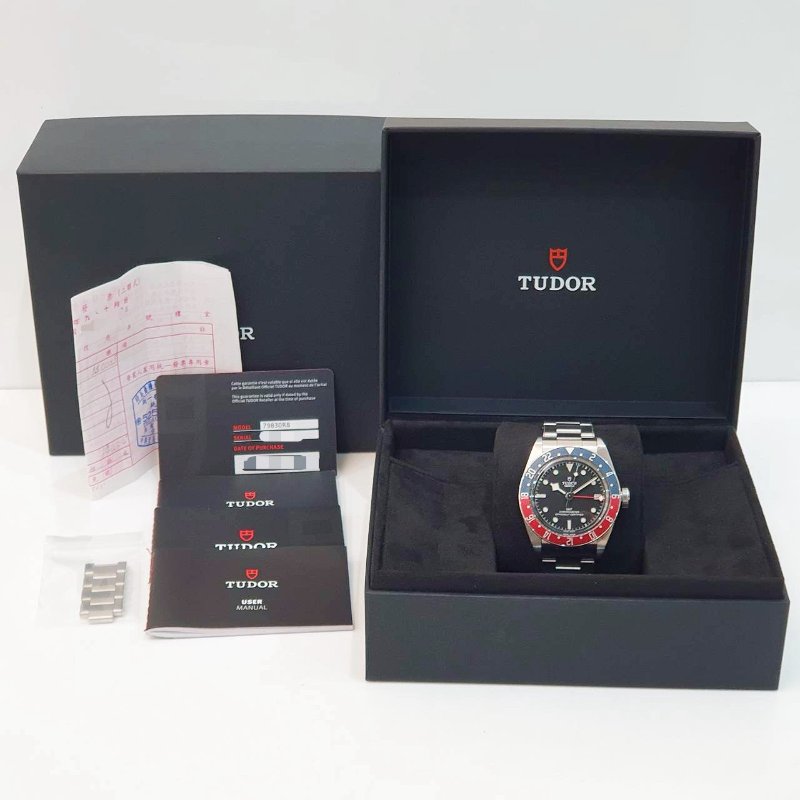 【大眾名錶】TUDOR帝舵 79830RB 2023/10卡 GMT兩地時區 百事圈 黑色面盤 大眾名錶B1301-9