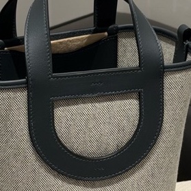 99.9新 Hermes🐎爱马仕 菜篮子loop18雾霾灰拼帆布 w刻-3