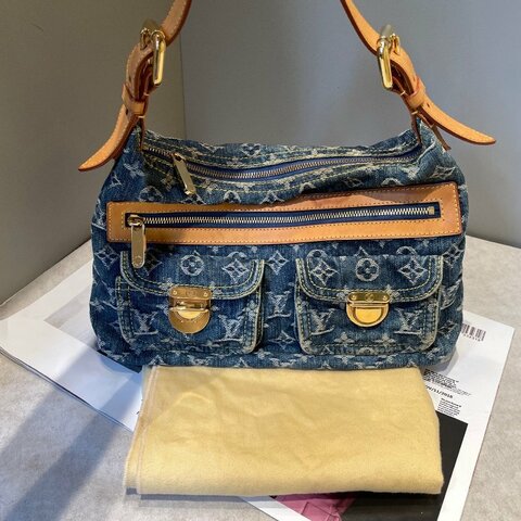 路易威登/Louis Vuitton 中古牛仔丹寧baggy腋下包