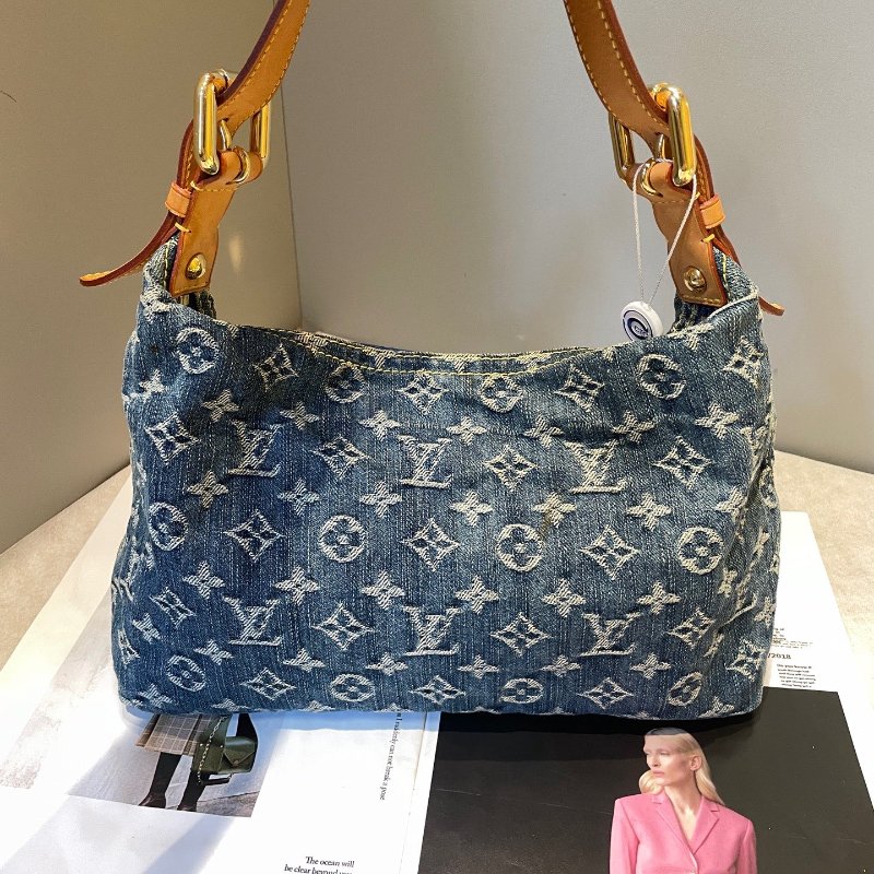 路易威登/Louis Vuitton 中古牛仔丹寧baggy腋下包-1