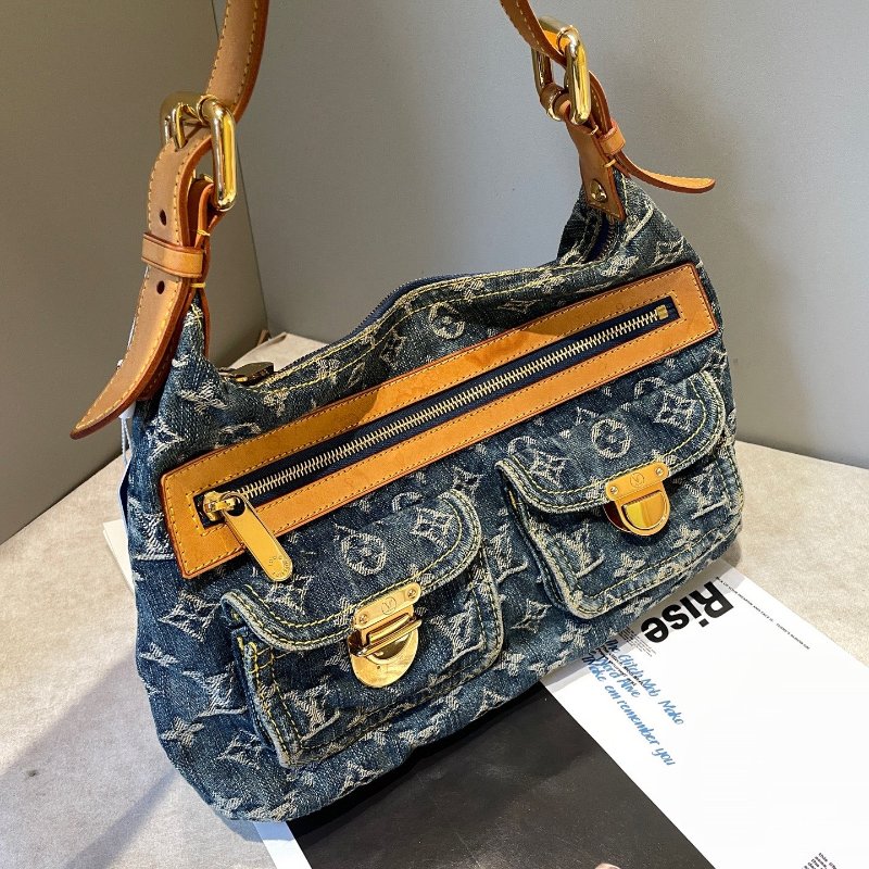 路易威登/Louis Vuitton 中古牛仔丹寧baggy腋下包-2