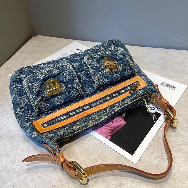 路易威登/Louis Vuitton 中古牛仔丹寧baggy腋下包-3