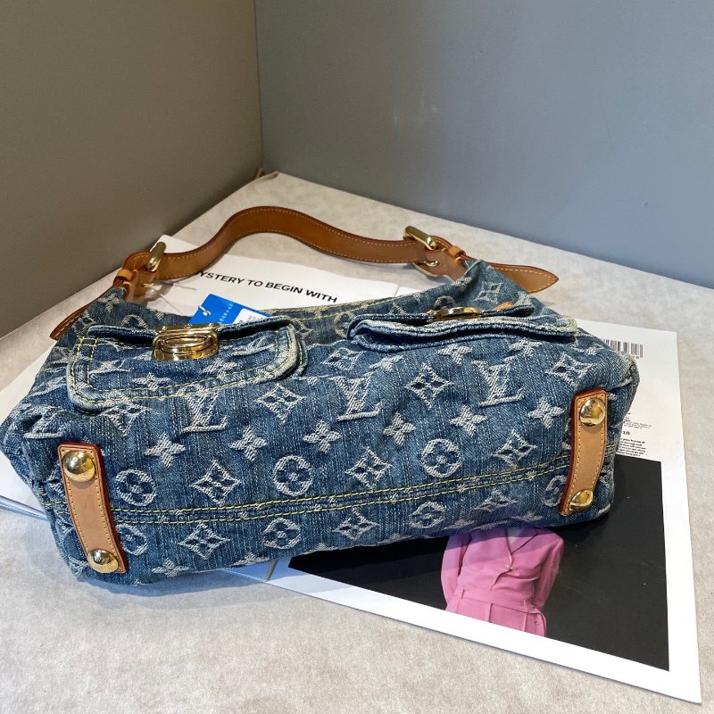 路易威登/Louis Vuitton 中古牛仔丹寧baggy腋下包-4