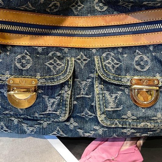 路易威登/Louis Vuitton 中古牛仔丹寧baggy腋下包-8