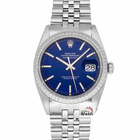 【大眾名錶】ROLEX勞力士 1603 Datejust 老勞絕版收藏 鐵道圈 湛藍色面盤 原廠錶帶 大眾名錶B1302