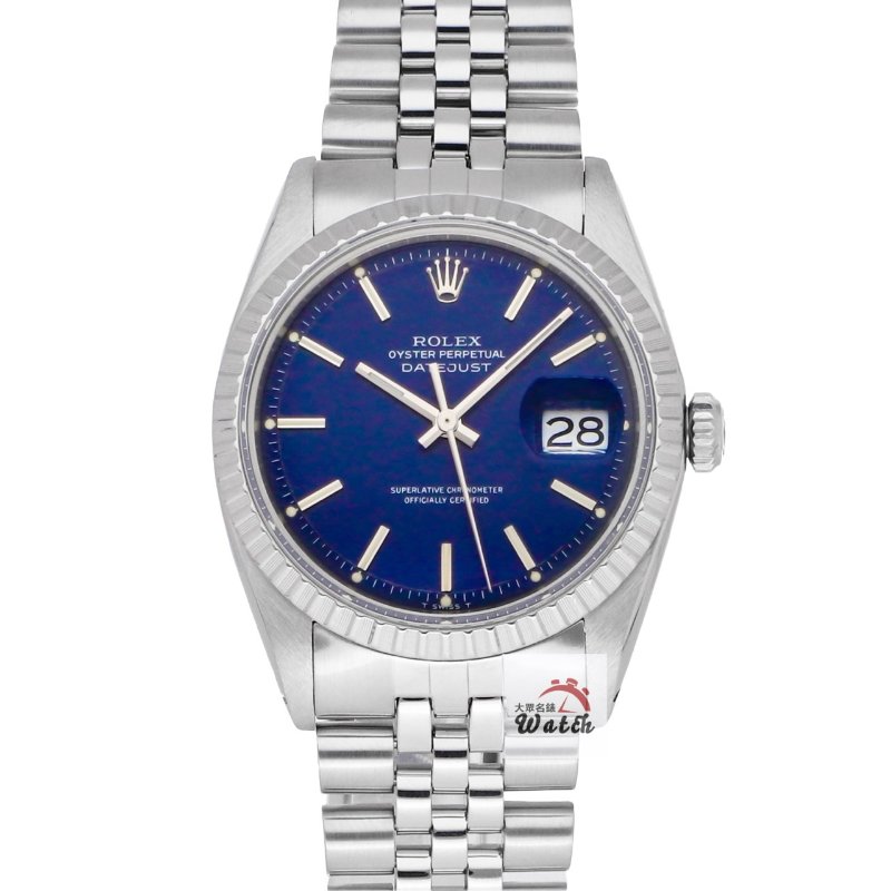 【大眾名錶】ROLEX勞力士 1603 Datejust 老勞絕版收藏 鐵道圈 湛藍色面盤 原廠錶帶 大眾名錶B1302-0