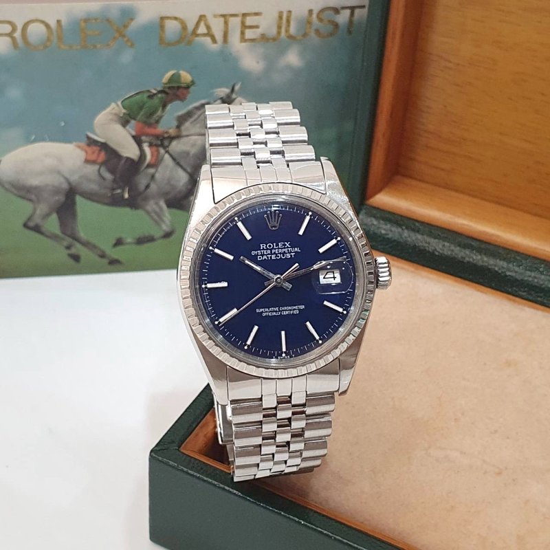 【大眾名錶】ROLEX勞力士 1603 Datejust 老勞絕版收藏 鐵道圈 湛藍色面盤 原廠錶帶 大眾名錶B1302-1