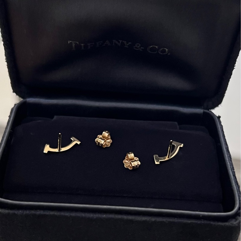 TIFFANY & CO.蒂芙尼 T 系列 18k玫瑰金笑臉鑽石 耳環-2