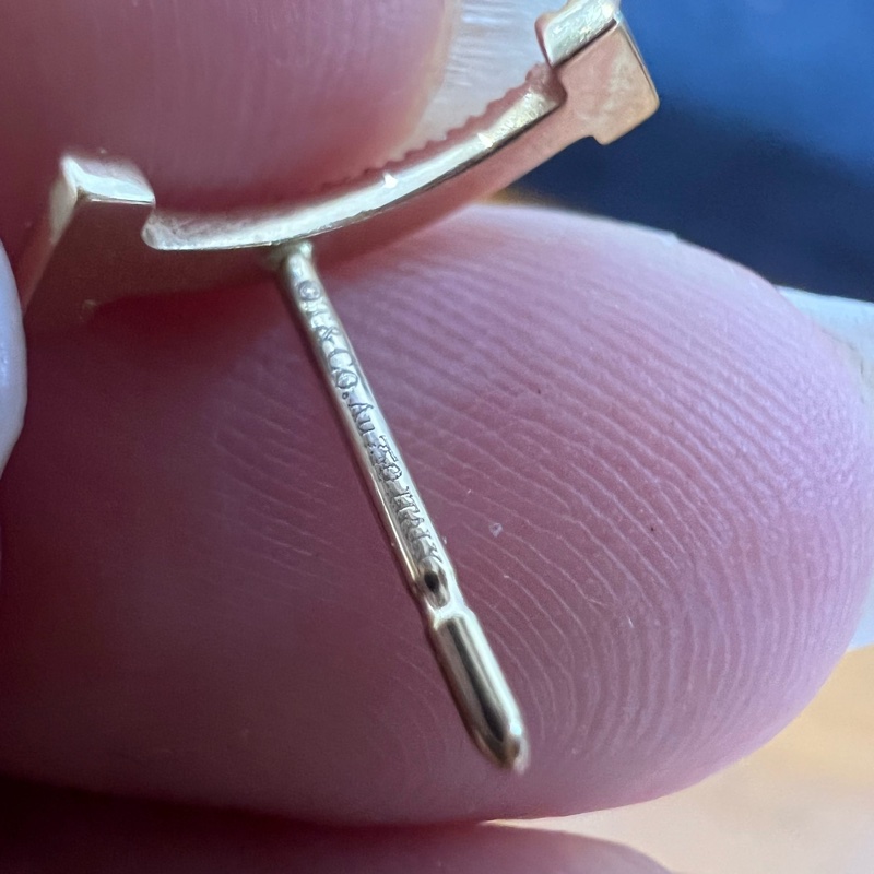 TIFFANY & CO.蒂芙尼 T 系列 18k玫瑰金笑臉鑽石 耳環-7