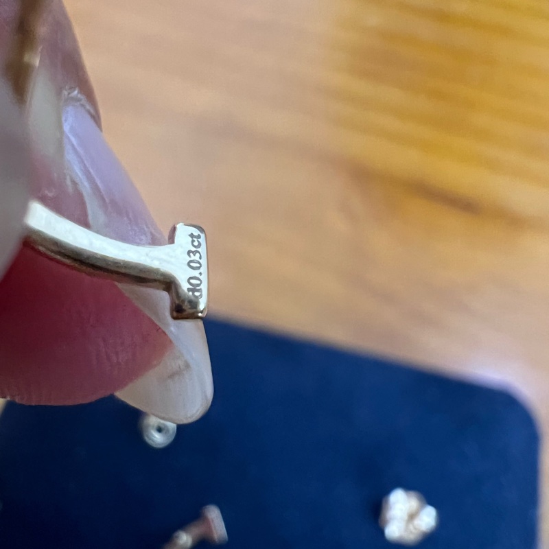 TIFFANY & CO.蒂芙尼 T 系列 18k玫瑰金笑臉鑽石 耳環-9