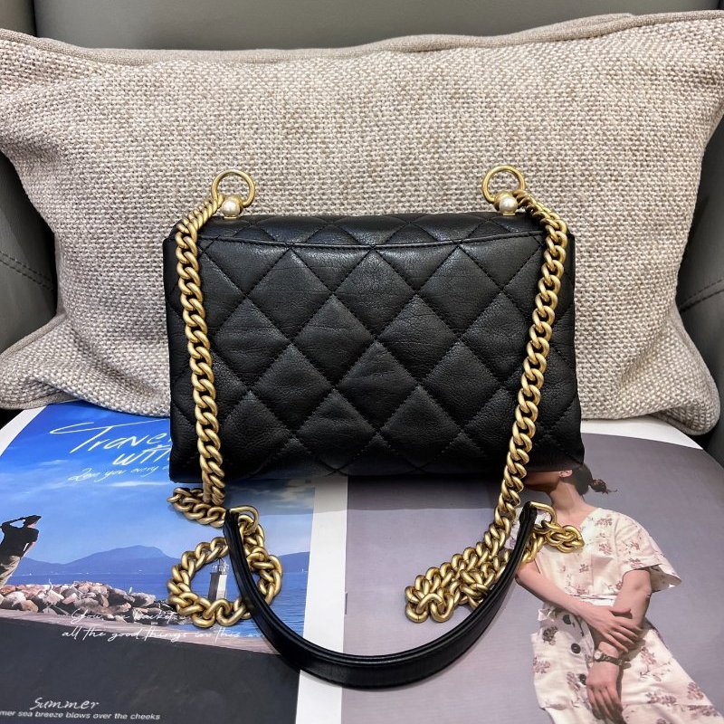 香奈兒/Chanel 黑金珍珠風琴包-1
