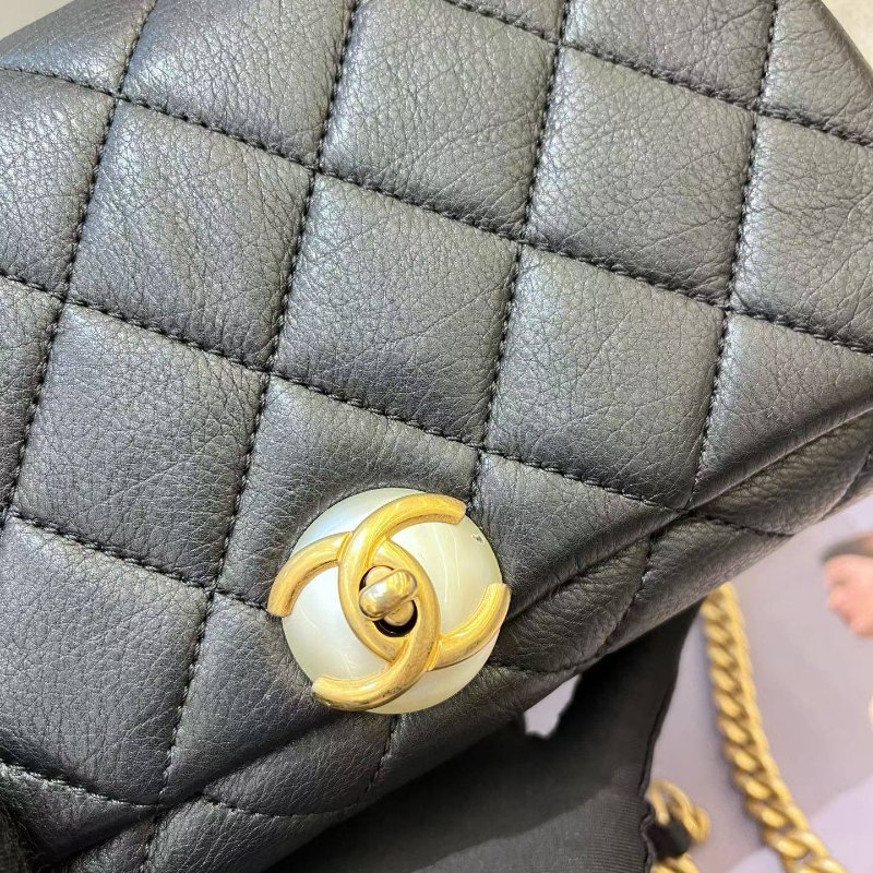 香奈兒/Chanel 黑金珍珠風琴包-4