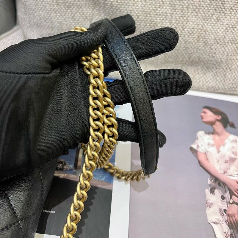 香奈兒/Chanel 黑金珍珠風琴包-9