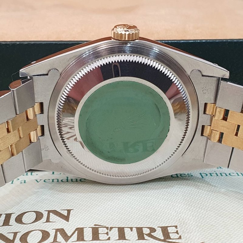 【大眾名錶】ROLEX勞力士 16233 Datejust 蠔式日誌 太陽圈 金色十鑽面 底蓋原廠貼紙 大眾名錶G287-7