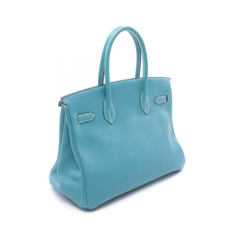 愛馬仕 Birkin 30 手提包，Togo 皮革，藍色牛仔布，SHW，二手，女士款-1