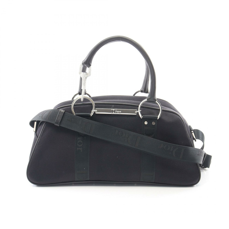 Dior Hardcore Bowling Bag 2WAY 手提包 皮革尼龍帆布 黑色 二手 女士-0
