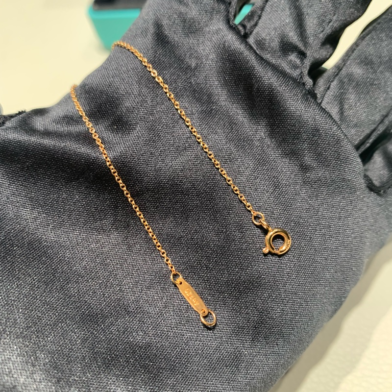 Tiffany 鳶尾花鑰匙項鏈玫瑰金滿鑽-8