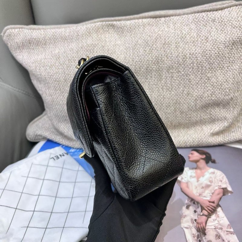 近新品 香奈兒/Chanel 黑金CF小號荔枝紋牛皮鏈條包-3