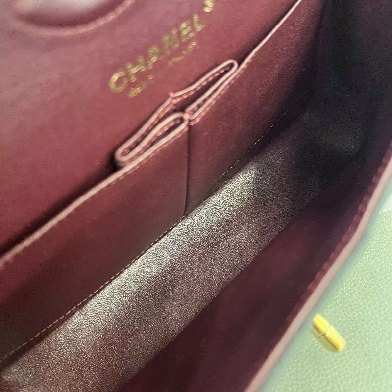 近新品 香奈兒/Chanel 黑金CF小號荔枝紋牛皮鏈條包-7