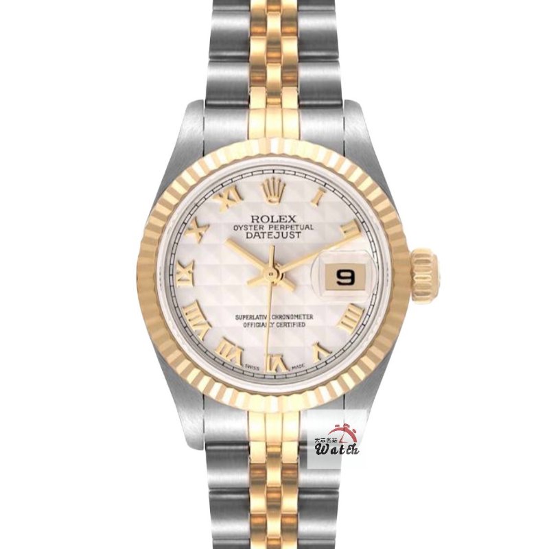【大眾名錶】ROLEX勞力士 79173 Datejust 蠔式女錶 白色菱格紋面盤 羅馬時標 全配件 大眾名錶G289-0