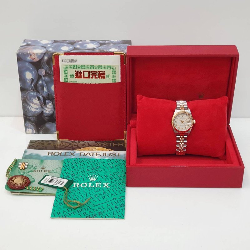 【大眾名錶】ROLEX勞力士 79173 Datejust 蠔式女錶 白色菱格紋面盤 羅馬時標 全配件 大眾名錶G289-9