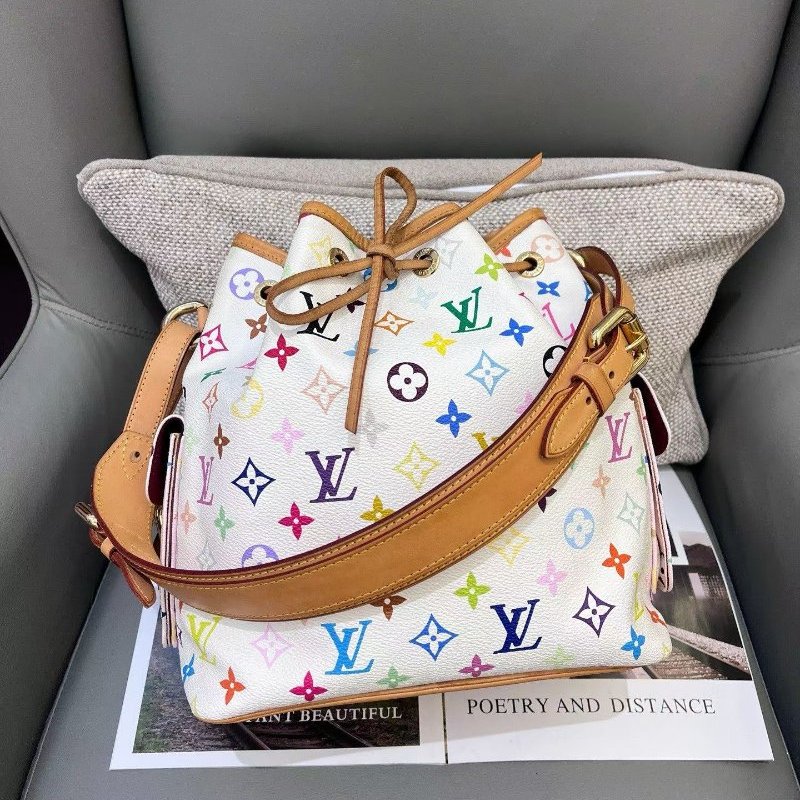 路易威登/Louis Vuitton 白三彩水桶包-5