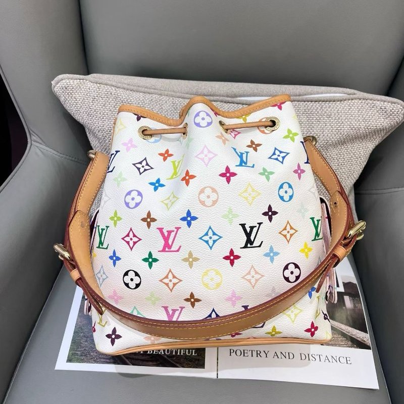 路易威登/Louis Vuitton 白三彩水桶包-6