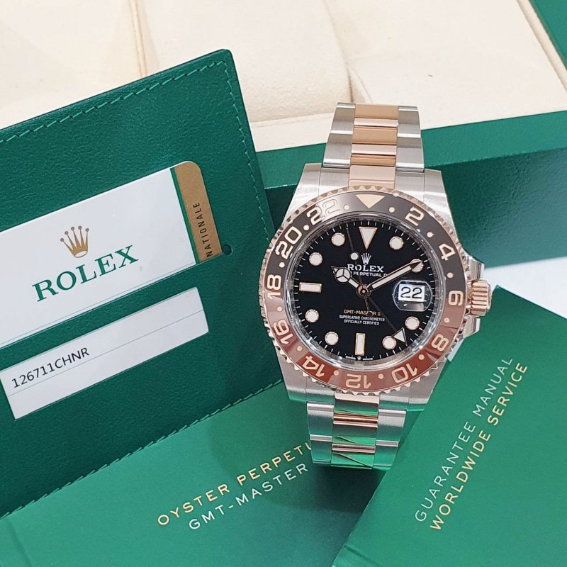【大眾名錶】ROLEX勞力士 126711CHNR 2019/11 熱門款半金沙士圈 GMT兩地時區 大眾名錶B1303-1