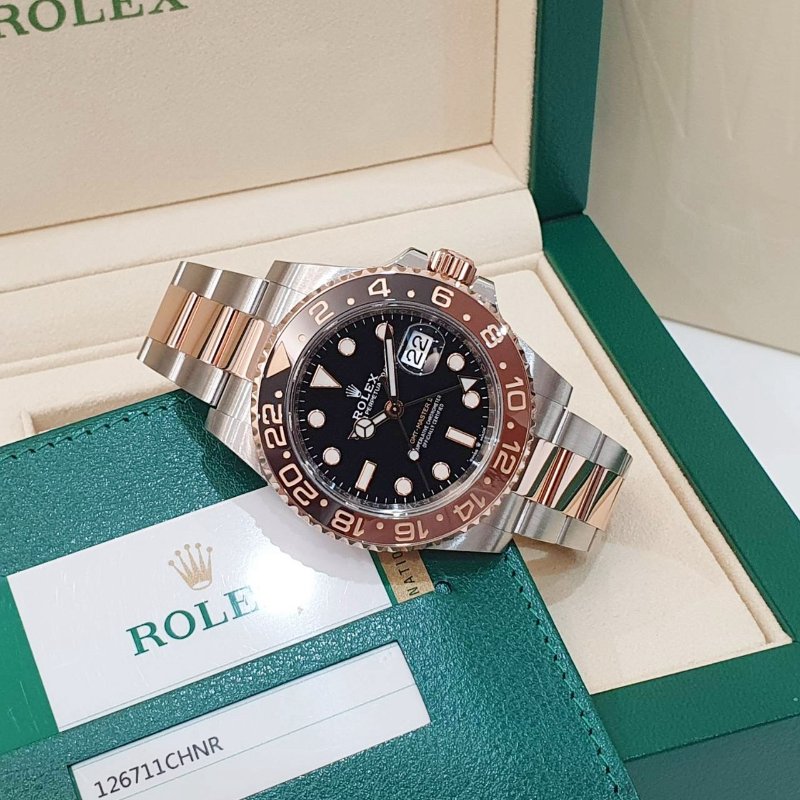 【大眾名錶】ROLEX勞力士 126711CHNR 2019/11 熱門款半金沙士圈 GMT兩地時區 大眾名錶B1303-2