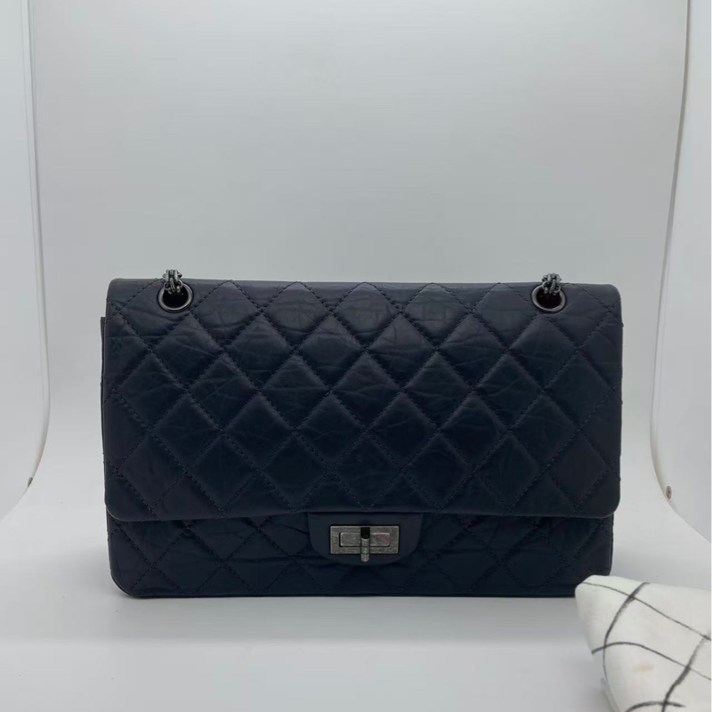 Chanel 香奈兒  2.55 舊牛皮古銀扣 黑色 古銀做舊五金，可單肩可斜挎-1