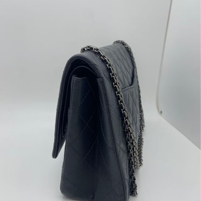 Chanel 香奈兒  2.55 舊牛皮古銀扣 黑色 古銀做舊五金，可單肩可斜挎-3