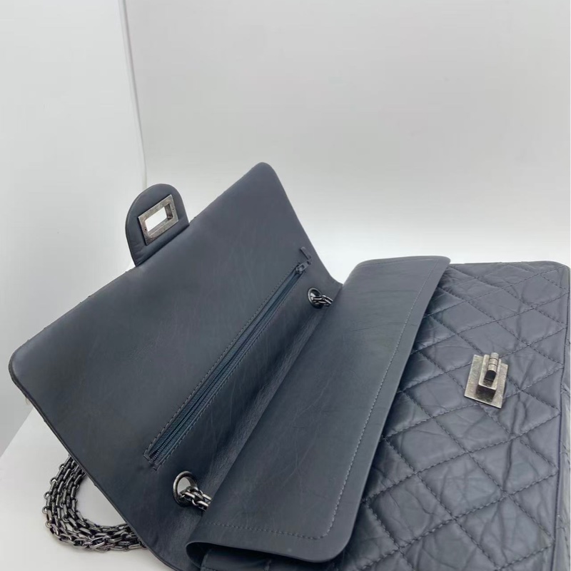 Chanel 香奈兒  2.55 舊牛皮古銀扣 黑色 古銀做舊五金，可單肩可斜挎-4