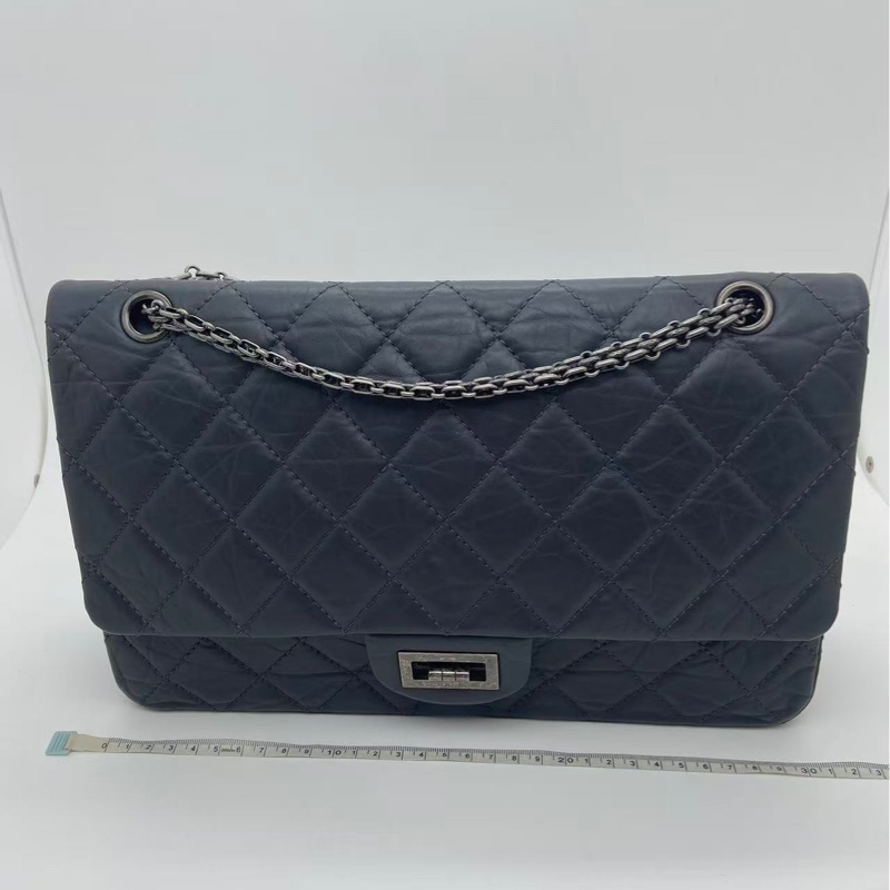 Chanel 香奈兒  2.55 舊牛皮古銀扣 黑色 古銀做舊五金，可單肩可斜挎-10