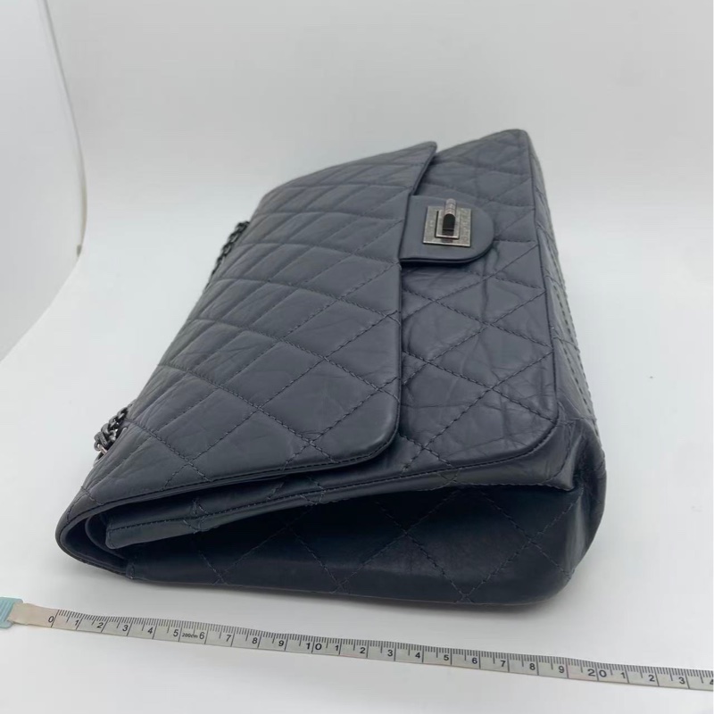 Chanel 香奈兒  2.55 舊牛皮古銀扣 黑色 古銀做舊五金，可單肩可斜挎-11