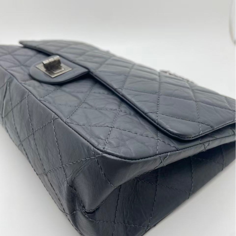 Chanel 香奈兒  2.55 舊牛皮古銀扣 黑色 古銀做舊五金，可單肩可斜挎-14