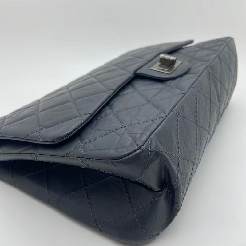 Chanel 香奈兒  2.55 舊牛皮古銀扣 黑色 古銀做舊五金，可單肩可斜挎-15