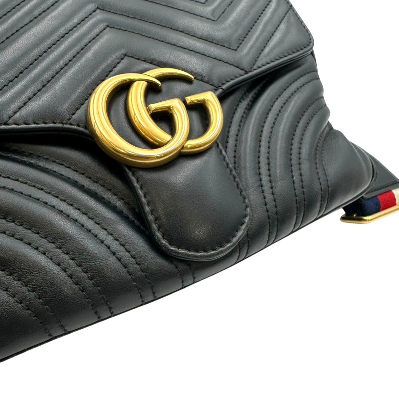 【美收精品】Gucci 山型紋愛心黑色肩背包 C-487【隔月月中將轉賣至日本 上架期限30天】-5