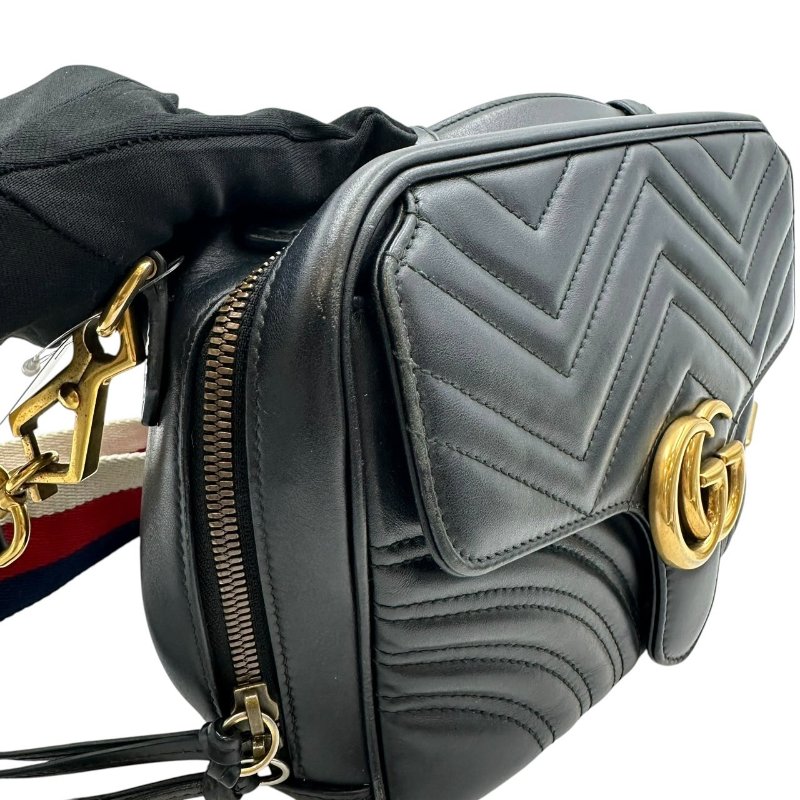 【美收精品】Gucci 山型紋愛心黑色肩背包 C-487【隔月月中將轉賣至日本 上架期限30天】-6