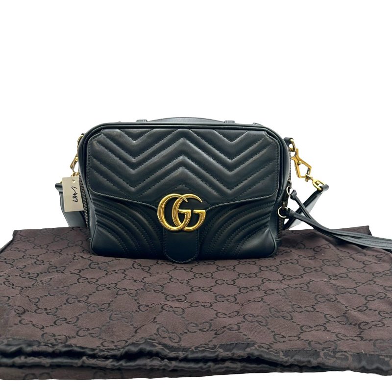 【美收精品】Gucci 山型紋愛心黑色肩背包 C-487【隔月月中將轉賣至日本 上架期限30天】-11